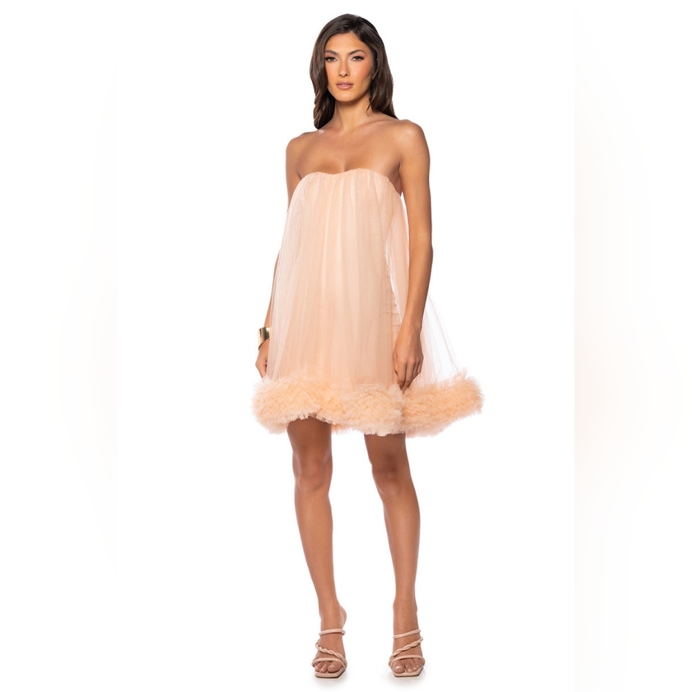 Akira- Sold Out FAIRY LIKE RUFFLED TRIM STRAPLESS DRESS - Picture 5 of 12